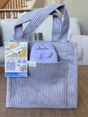 Pokemon Tote Bag with Plush Badge Pouch Lonely Ditto Japan Pokemon Center NWT